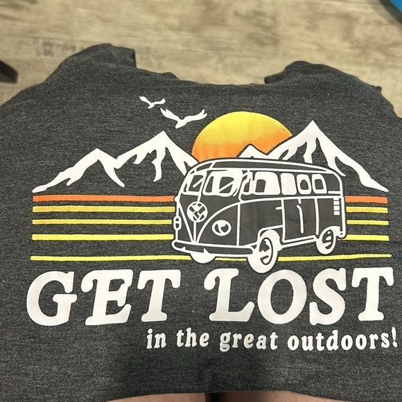 Women’s Get Lost in the Great Outdoors Bug Logo Front Grey Tank Top Size Large - Picture 5 of 7